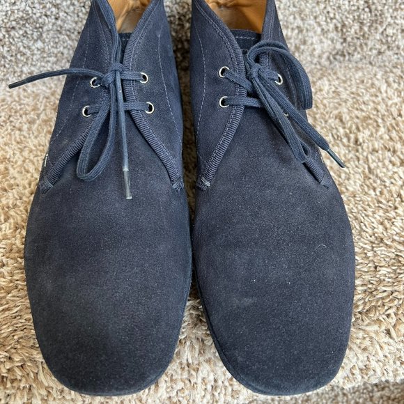 Prada Women's Navy Suede Ankle Booties - Picture 3 of 14